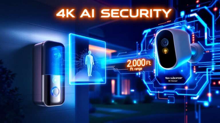 Swann MaxRanger4K for the longest, strongest wireless security. Mount the 4K camera up to 2000ft/600m (In the open air), 650ft/200m (typical) away from a Hub, and enjoy constant solar charging, sensor lights, sirens, 2-way talk, color night vision, and people/vehicle alerts.